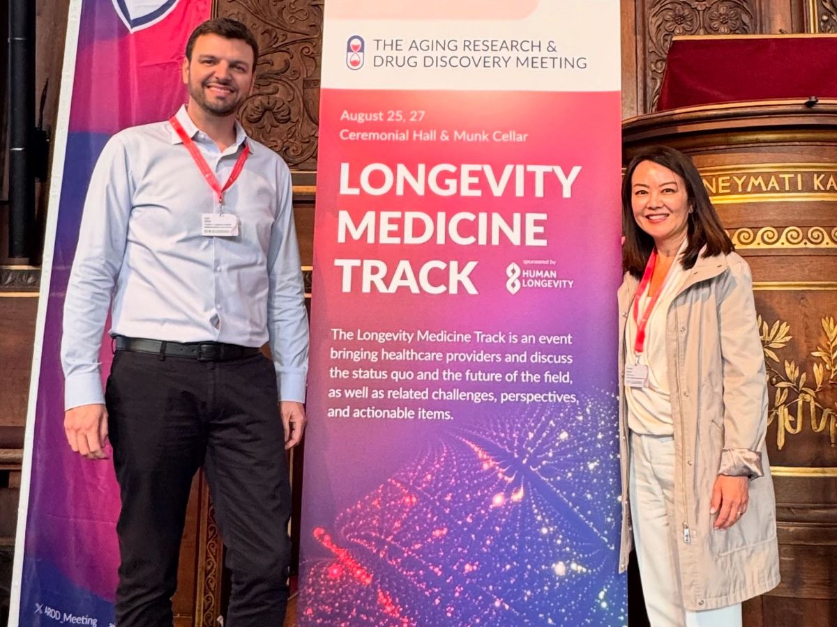 Dr. Luiz e Dra. Daniela no Longevity Medicine Track do ARDD, em Copenhague