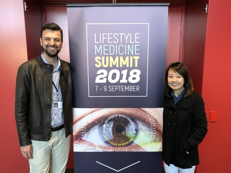 Dr. Luiz e Dra. Daniela no Lifestyle Medicine Summit 2018, em Sydney